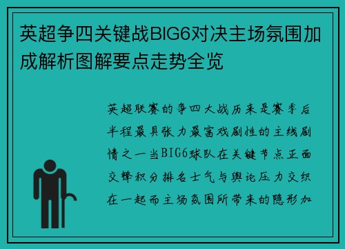 英超争四关键战BIG6对决主场氛围加成解析图解要点走势全览